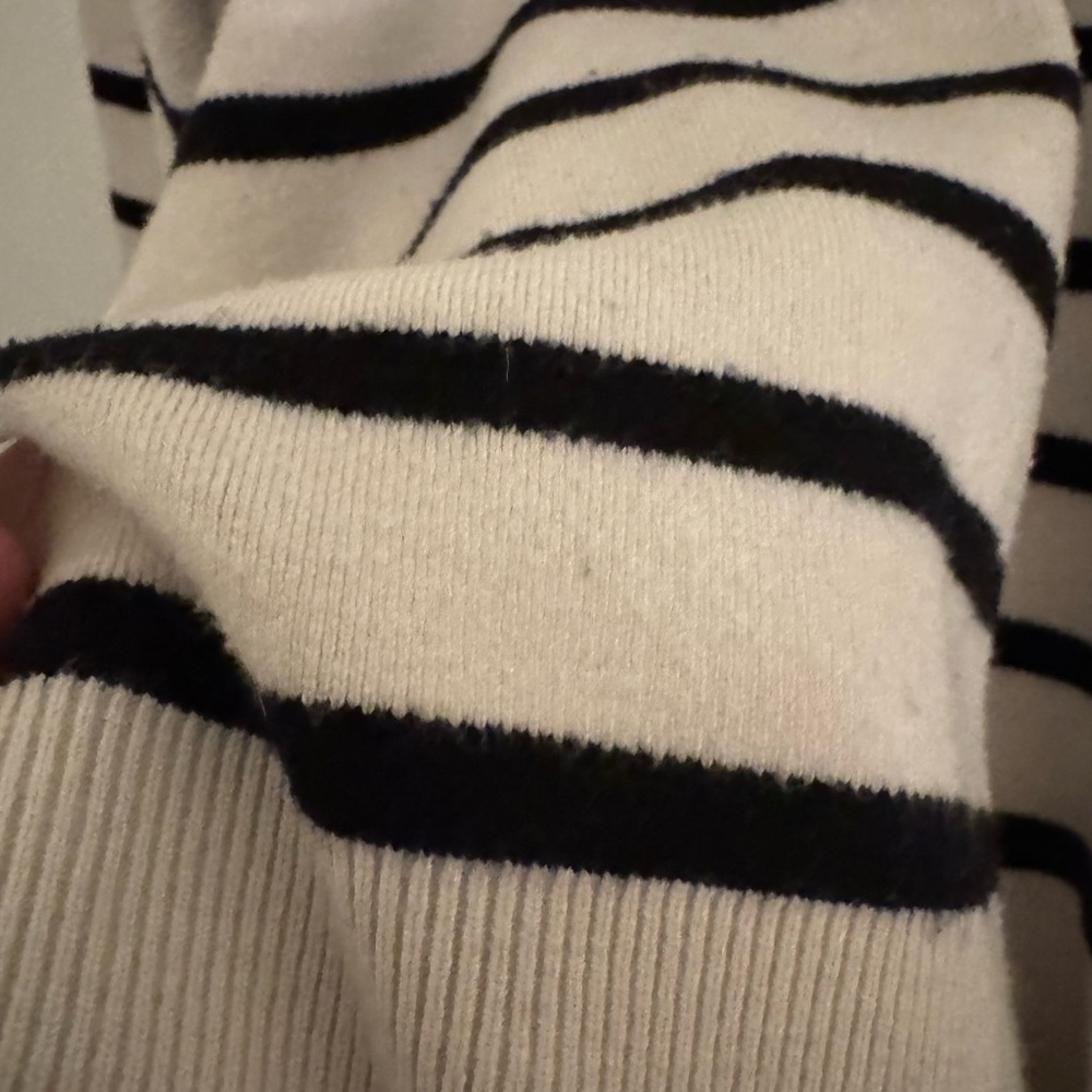 Mango Black and White Striped Knit Top - Picture 4 of 7